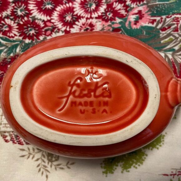 Fiestaware Retired Color Persimmon Gravy/Sauce Boat - Picture 4 of 5